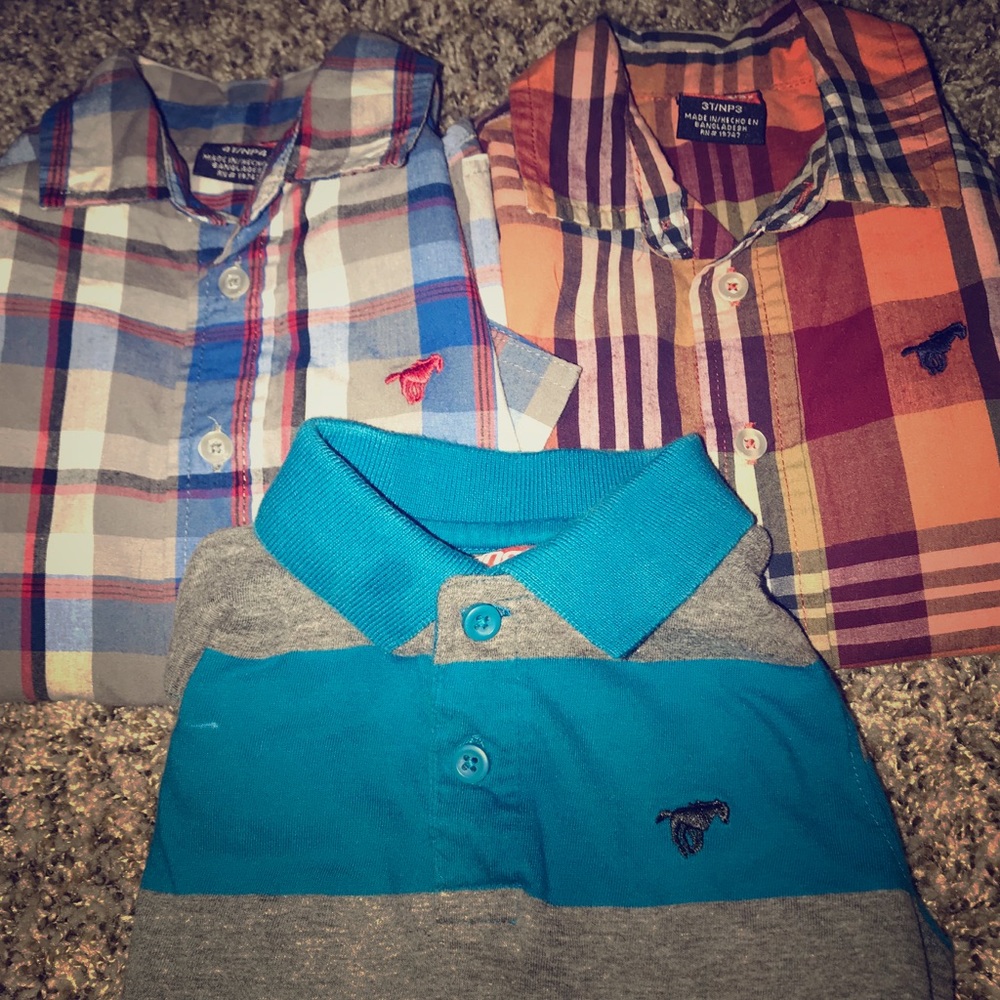 Lot of 3 Boys 3T/4T Wrangler L/S shirts
